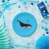 Wilde dieren - Blauwe WALVIS - Marine - Ocean blue Papieren Bordje (Feest)