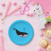 Wilde dieren - Blauwe WALVIS - Marine - Ocean blue Papieren Bordje (Feest)