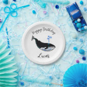 Wilde dieren - Blue WHALE - Happy Birthday - Feest Papieren Bordje (Feest)
