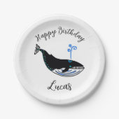 Wilde dieren - Blue WHALE - Happy Birthday - Feest Papieren Bordje (Voorkant)