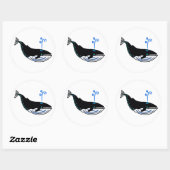 Wilde dieren - Blue WHALE - Wildlife-Sticker Ronde Sticker (Vel)
