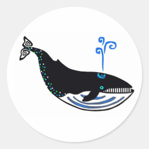 Wilde dieren - Blue WHALE - Wildlife-Sticker Ronde Sticker