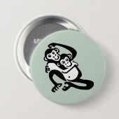 Wilde dieren - BONOBO - Chimpansee - Primaat - Gro Ronde Button 7,6 Cm (Voorkant /achterkant)