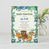 Wilde dieren Bosbossen Baby shower Kaart (Staand voorkant)