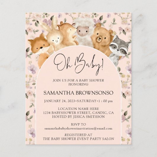 Wilde Dieren Bosdieren Oh Baby Borrel Flyer (Voorkant)