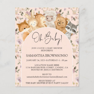 Wilde dieren Bosdieren Oh Baby shower Flyer