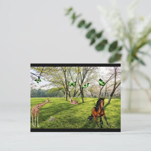 Wilde dieren briefkaart (Staand voorkant)