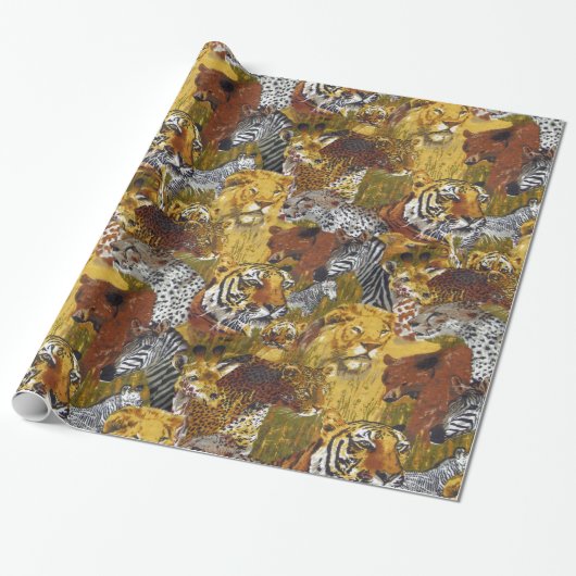 Wilde dieren cadeaupapier (Uitgerold)