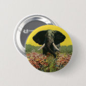 wilde dieren, Cobra Snake African Elephant Ronde Button 5,7 Cm (Voorkant /achterkant)