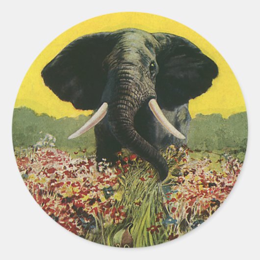  wilde dieren, Cobra Snake African Elephant Ronde Sticker (Voorkant)