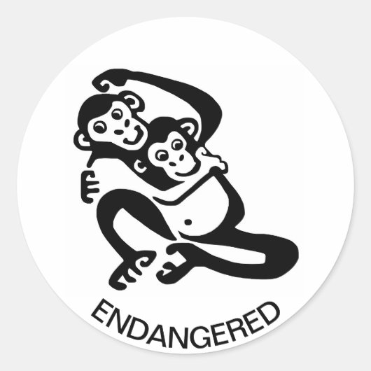 Wilde dieren - Cool BONOBO - Chimpansee - Afrika Ronde Sticker (Voorkant)