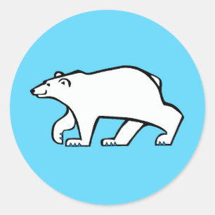 Wilde dieren - Cool POLAR BEER - Arctisch blauw Ronde Sticker
