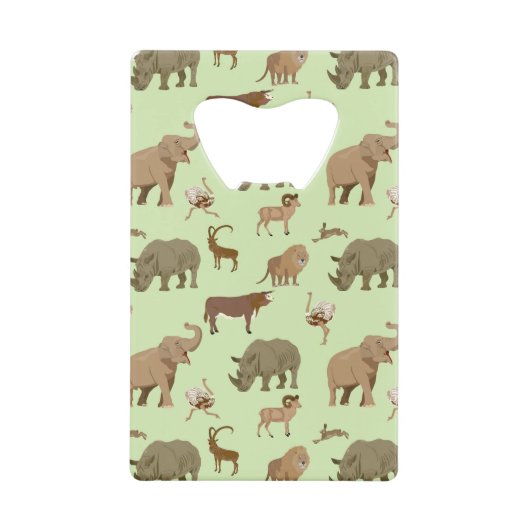 Wilde dieren creditkaart flessenopener (Voorkant)