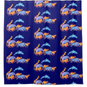 Wilde dieren die samen een kleurrijke Waterverf lo Douchegordijn (Voorkant)