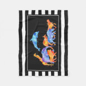 Wilde dieren die samen een kleurrijke Waterverf lo Fleece Deken (Voorkant)