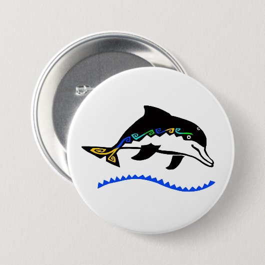 Wilde dieren - DOLFIJN - Oceaan - Wildlife - Natuu Ronde Button 7,6 Cm (Voorkant /achterkant)