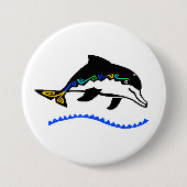 Wilde dieren - DOLFIJN - Oceaan - Wildlife - Natuu Ronde Button 7,6 Cm (Voorkant)
