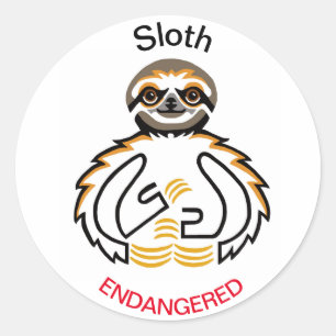 Wilde dieren - Drie-tenige LUIAARD - Bedreigd dier Ronde Sticker