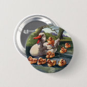  wilde dieren, eenden en eenden ronde button 5,7 cm (Voorkant /achterkant)