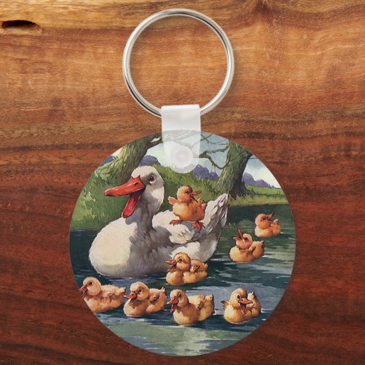 wilde dieren, eenden en eenden sleutelhanger (Voorkant)