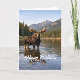 Wilde Dieren Eland Berg Rivier Verjaardag Kaart