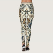 wilde dieren en bloemmotief op wit leggings (Achterkant)