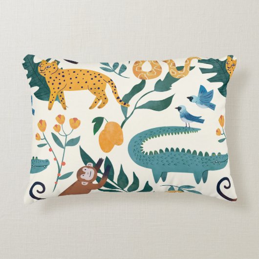 wilde dieren en Cheetah voor jongens Accent Kussen (Voorkant)