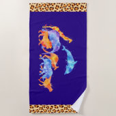 Wilde dieren en luipaard print Border Strandlaken (Voorkant)