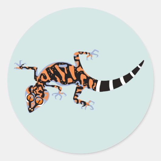Wilde dieren - Gemalen GEKKO- Bedreigde soorten - Ronde Sticker (Voorkant)