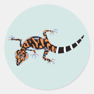 Wilde dieren - Gemalen GEKKO- Bedreigde soorten - Ronde Sticker