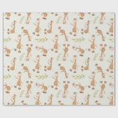 Wilde dieren Giraffe Kinderen Cadeaupapier (Vlak)