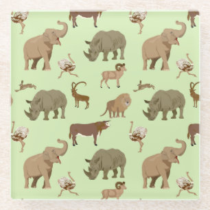 Wilde dieren glazen onderzetter