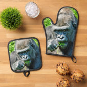 WILDE DIEREN - GORILLAS OVENWANT & PANNENLAP SET (Top down)
