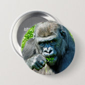 WILDE DIEREN - GORILLAS RONDE BUTTON 7,6 CM (Voorkant /achterkant)