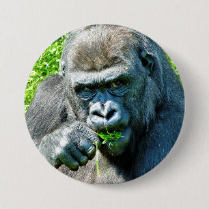 WILDE DIEREN - GORILLAS RONDE BUTTON 7,6 CM