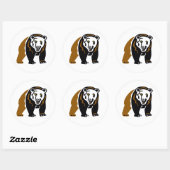 Wilde dieren Grizzly BEER - Natuur - Behoud Ronde Sticker (Vel)