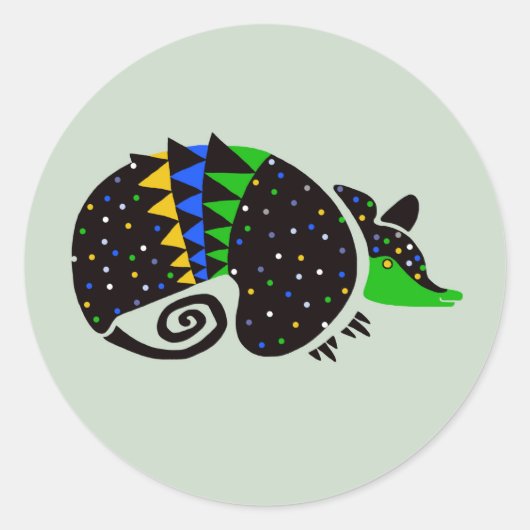 Wilde dieren- Hand getrokken ARMADILLO - Wildlife  Ronde Sticker (Voorkant)
