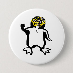 Wilde dieren - Happy Penguin - Wildlife Ronde Button 7,6 Cm