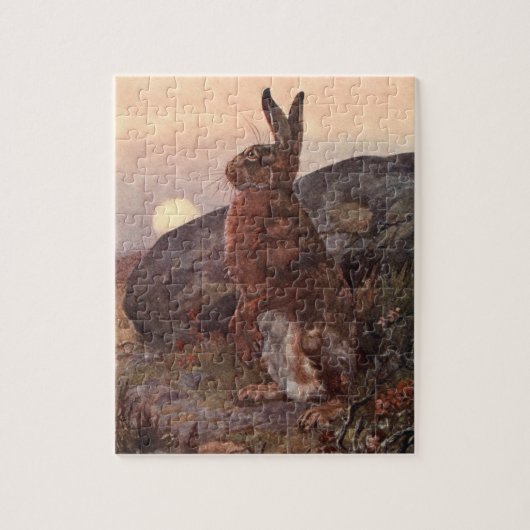  wilde dieren, hazen van Winifred Austen Legpuzzel (Verticaal)