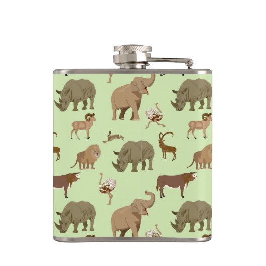 Wilde dieren heupfles (Achterkant)