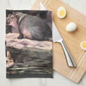  wilde dieren, Hippopotamus van CE Swan Theedoek (Quarter Fold)
