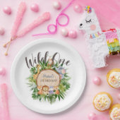 Wilde dieren Houthday Papieren Bordje (Feest)