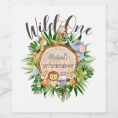 Wilde dieren Houthday Wijn Etiket (Enkel label)