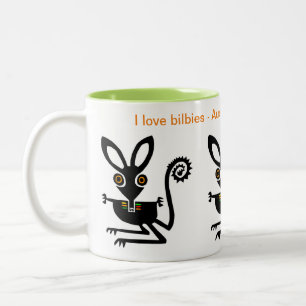 Wilde dieren - I love BILBIES - Australië Tweekleurige Koffiemok