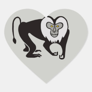 Wilde dieren - I love Lion-tailed MACAQUES - Hart Sticker