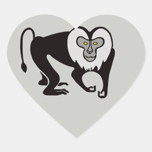 Wilde dieren - I love Lion-tailed MACAQUES - Hart Sticker (Voorkant)