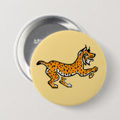 Wilde dieren - Iberische LYNX - geel Ronde Button 7,6 Cm (Voorkant /achterkant)