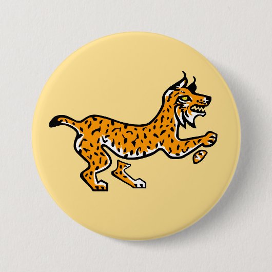 Wilde dieren - Iberische LYNX - geel Ronde Button 7,6 Cm (Voorkant)