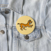 Wilde dieren - Iberische LYNX - geel Ronde Button 7,6 Cm (In situ)