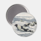  wilde dieren, ijsbergen in de zeehaven magneet (Voorkant / Achterkant)